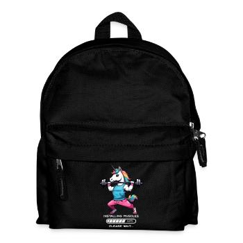 Bodybuilder Einhorn - Kinder Rucksack - Schwarz - Vorne