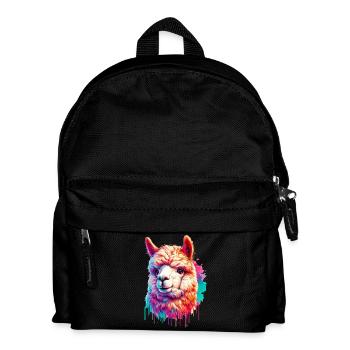 Alpaka - Kinder Rucksack - Schwarz - Vorne
