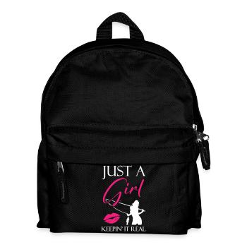 Jus a Girl Keepin it Real Fishing - Kids' Backpack - black - Front