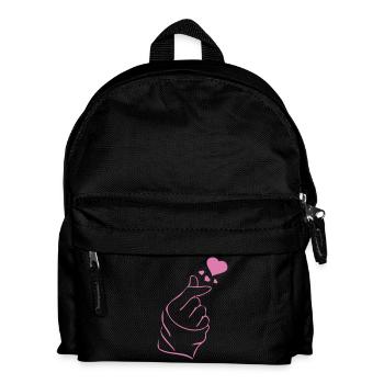 Finger heart k-pop K-drama 2 colors - Kids' Backpack - black - Front