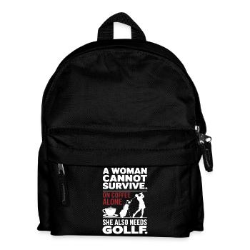 A Woman Cannot Survive On Coffee - Kids' Backpack - black - Front