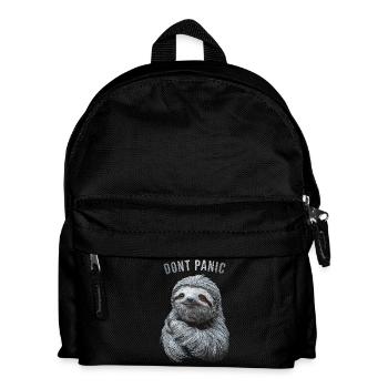 Dont Panic Faultier für Kinder - Kinder Rucksack - Schwarz - Vorne