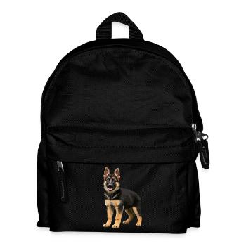 Berger allemand chiot réel - Sac à dos Enfant - noir - Devant