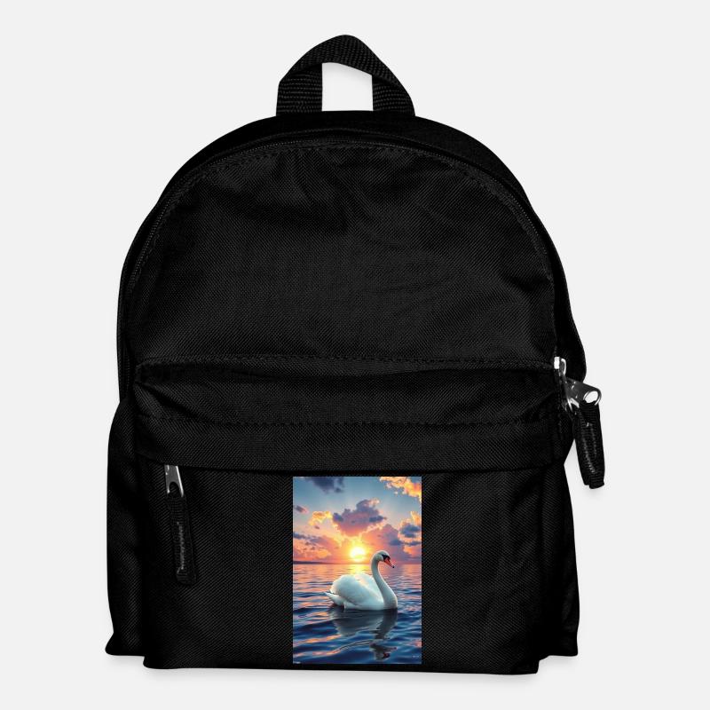Eleganz des Schwans - Kinder Rucksack - Schwarz