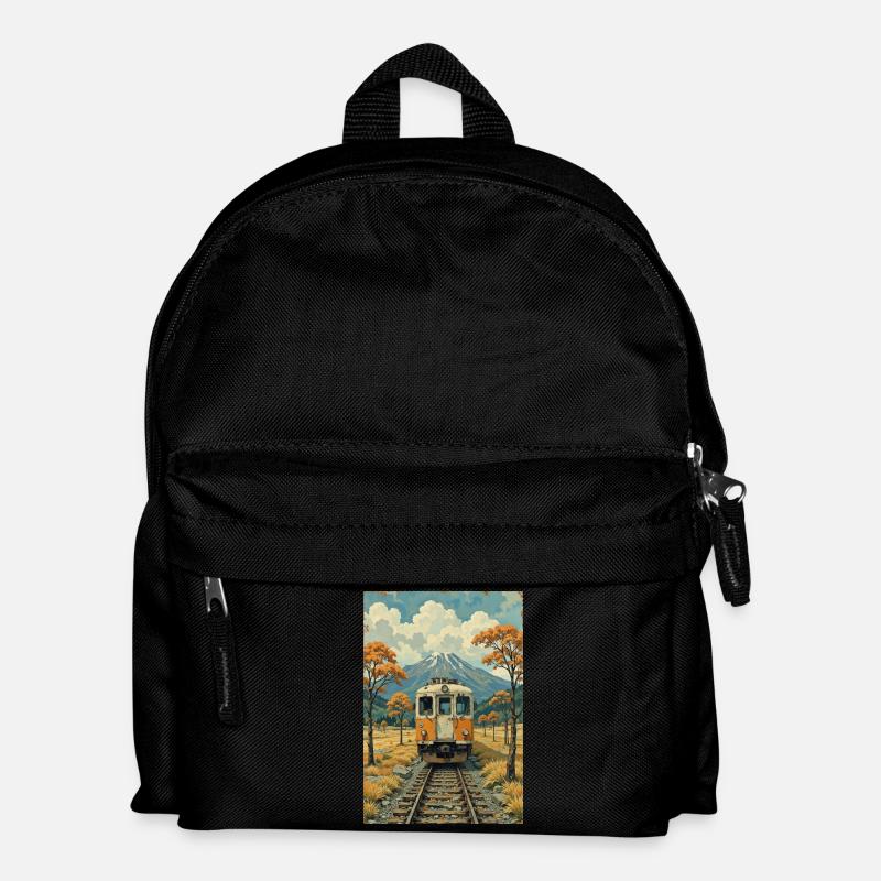 Retro Zug Bild - Kinder Rucksack - Schwarz