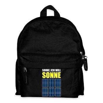 Sonne, Photovoltaik, Solarzelle, Sommerfans, Strom - Kinder Rucksack - Schwarz - Vorne