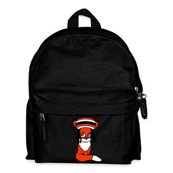 Fuchs Raggae Jamaika Hut Rasta Locken Chill Mütze - Kinder Rucksack - Schwarz - Vorne