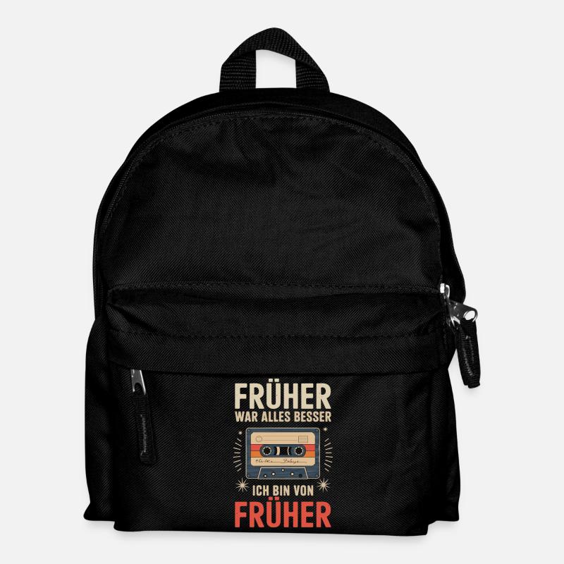 Früher War Alles Besser Retro Design - Kinder Rucksack - Schwarz