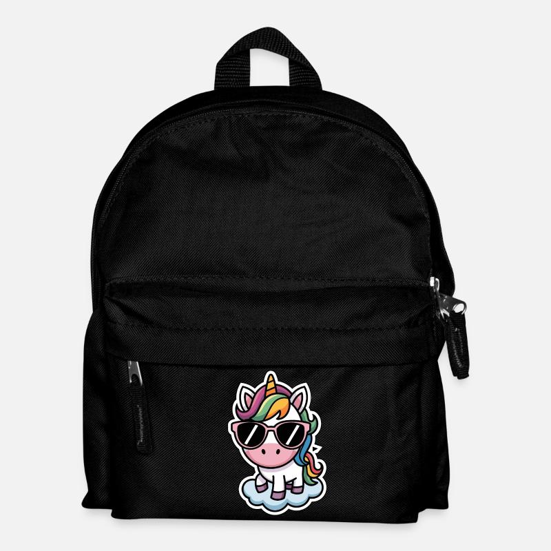 Unicorn Sticker Style - Kinder Rucksack - Schwarz