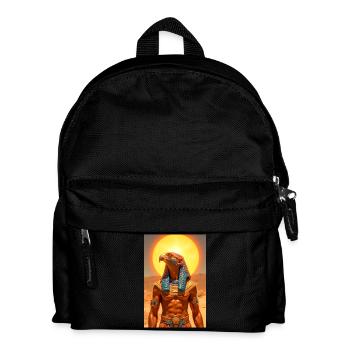 Ra, falkenköpfiger Sonnengott mit leuchtender Sonne - Kinder Rucksack - Schwarz - Vorne