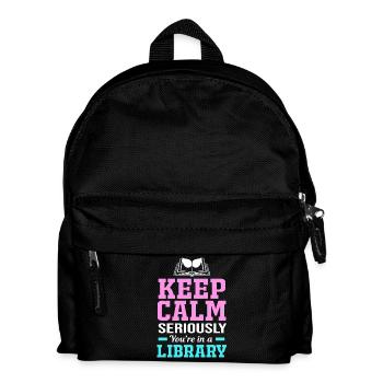 Bibliothek Buch Leseratte Lesen Bücherwurm - Kinder Rucksack - Schwarz - Vorne
