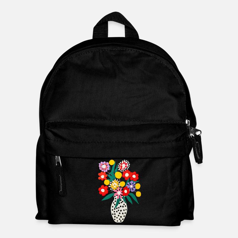 Flowers - Kinder Rucksack - Schwarz
