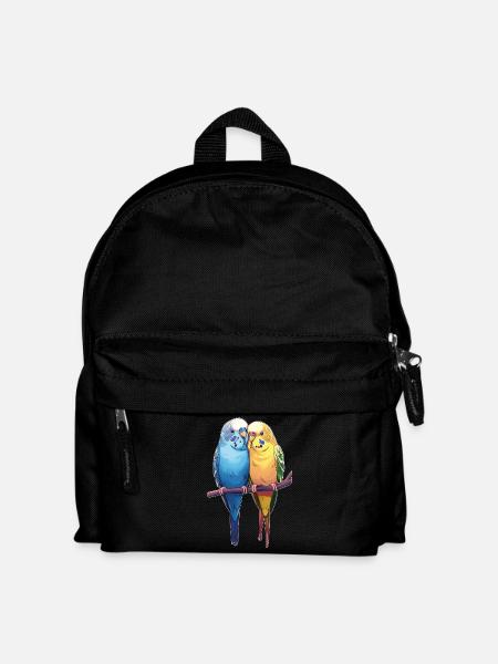 Wellensittichpaar Wellensittich - Kinder Rucksack - Schwarz