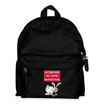 Attention au lapin blanc ! - Sac à dos Enfant - noir - Devant