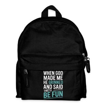 Quand Dieu m’a fait, il a souri ! - Sac à dos Enfant - noir - Devant