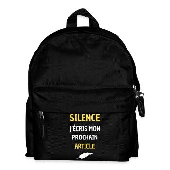 SILENCE I AM WRITING MY NEXT ARTICLE - Kids' Backpack - black - Front