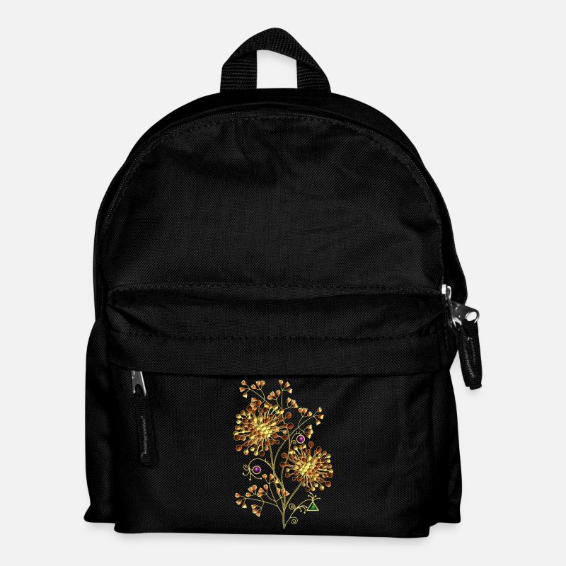 Blumen - Kinder Rucksack - Schwarz