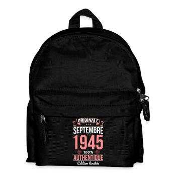 80th Birthday - Original - September 1945 - Kids' Backpack - black - Front