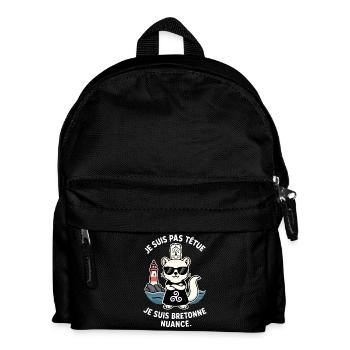 Ich bin nicht stur hermine bretonne humor bretagne - Kinder Rucksack - Schwarz - Vorne