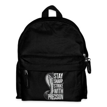 Cobra with Precision Quote - Kids' Backpack - black - Front