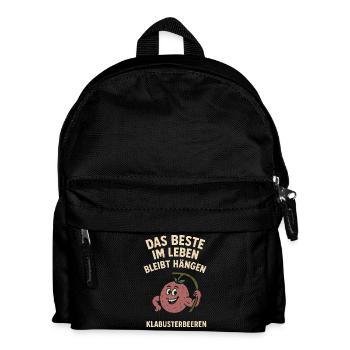 Das Beste Im Leben Bleibt Hängen Klabusterbeeren  - Kinder Rucksack - Schwarz - Vorne