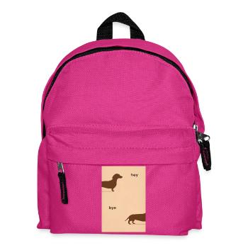 Hey Bye Dackel – Lustiges Hundeposter - Kinder Rucksack - Fuchsia - Vorne