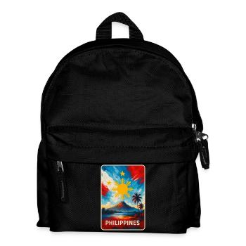 Conception des drapeaux des Philippines - Sac à dos Enfant - noir - Devant