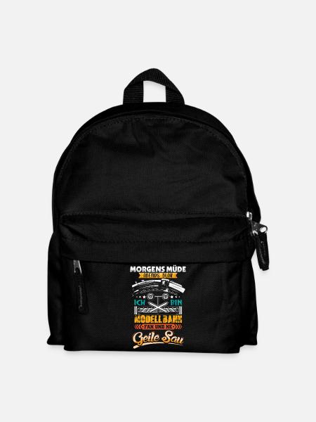 Modellbahn Modelleisenbahn Eisenbahn - Kinder Rucksack - Schwarz