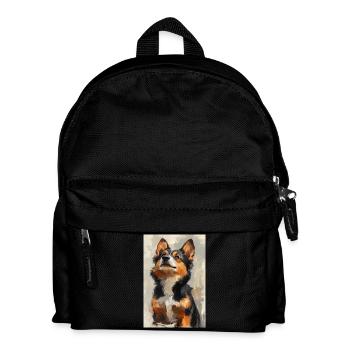 Illustration of a dog - Kids' Backpack - black - Front
