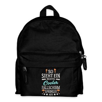 So sieht ein richtig cooler Fallschirmspringer aus - Kinder Rucksack - Schwarz - Vorne