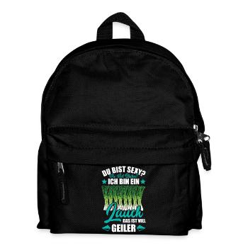 Gym DU BIST STEILER BIN EIN LAUCH DAS IST GEILER - Kinder Rucksack - Schwarz - Vorne