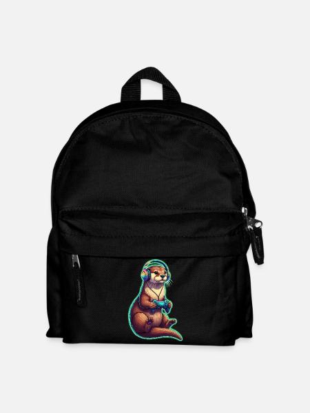 Otter Lustige Videospiele - Kinder Rucksack - Schwarz