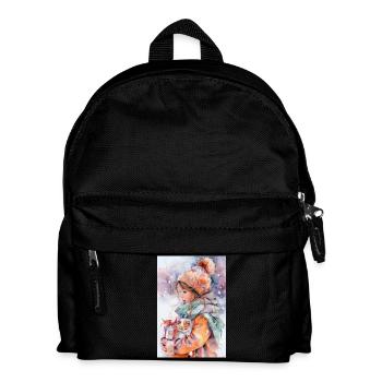 Aquarelle Fantaisie d’hiver - Sac à dos Enfant - noir - Devant