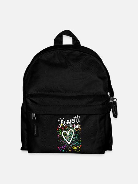 Konfetti im Herzen - Karneval im Blut - Kinder Rucksack - Schwarz