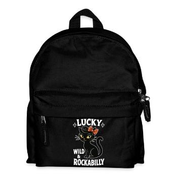 Rockabilly Black Cat Happy Wild Gift - Sac à dos Enfant - noir - Devant