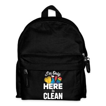 Reinigung Reinigungskraftz Hier Um Zu Putzen - Kinder Rucksack - Schwarz - Vorne
