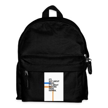 Ideas Happen – Reduced Typo Design - Kids' Backpack - black - Front