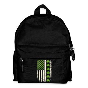 Irish Shamrock American Flag - Kids' Backpack - black - Front