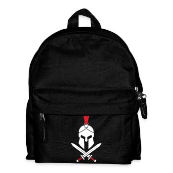 Spartan Logo Crossed Swords Spartan Mascot - Kids' Backpack - black - Front