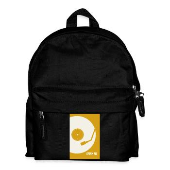 Spin Me Vinyl Turntable Retro Music Design - Kids' Backpack - black - Front