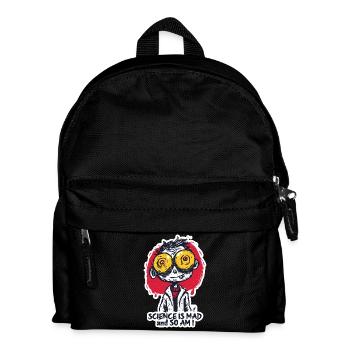 Autocollant du savant fou aux yeux grands ouverts - Sac à dos Enfant - noir - Devant