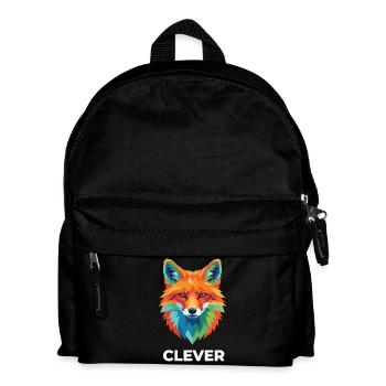 Clever Geometric Fox Colorful Pop Art - Kinder Rucksack - Schwarz - Vorne