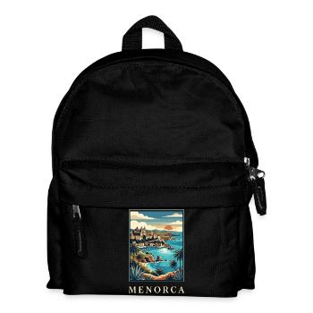 Affiche de voyage sur la côte de la falaise de Minorque Espagne - Sac à dos Enfant - noir - Devant