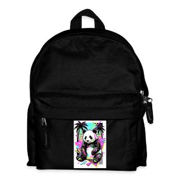 Panda - Kinder Rucksack - Schwarz - Vorne
