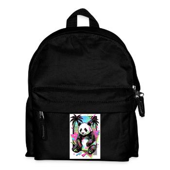 Panda - Kinder Rucksack - Schwarz - Vorne