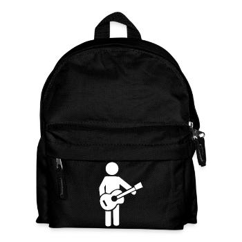 Gitarrist Silhouette Musik Design - Kinder Rucksack - Schwarz - Vorne
