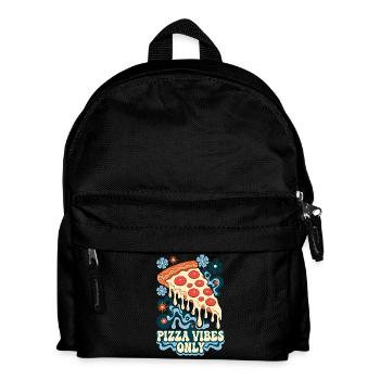 Pizza Vibes Only Retro Pizza - Kinder Rucksack - Schwarz - Vorne