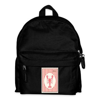 25 Cent Hummer – Maritime Briefmarke - Kinder Rucksack - Schwarz - Vorne