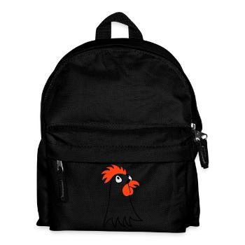 Henne / hen (Kopf, 3c) - Kinder Rucksack - Schwarz - Vorne
