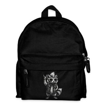 Rock Musik Waschbär Lustig Humor Geschenkidee - Kinder Rucksack - Schwarz - Vorne